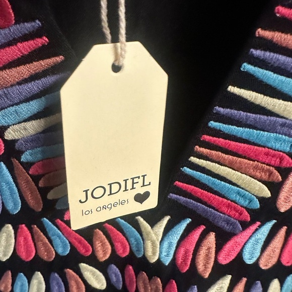 JODIFL Black Blouse with Multicolor Embroidery - Picture 2 of 5